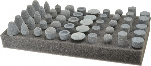 50 Piece Aluminum Oxide Vitrified Mounted Stone Abrasive Point Set MPN:925006KIT