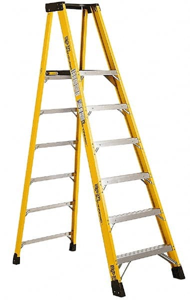 2-Step Fiberglass Ladder Platform: 375 lb Capacity MPN:35104