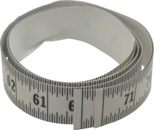 6 Ft. Long x 1-1/4 Inch Wide, 1/16 Inch Graduation, Clear, Mylar Adhesive Tape Measure MPN:ER-C072R-TC