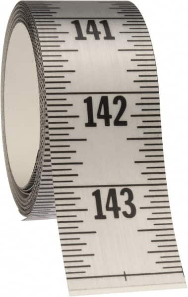 12 Ft. Long x 1-1/4 Inch Wide, 1/16 Inch Graduation, Silver, Mylar Adhesive Tape Measure MPN:ER-S144VD-TC