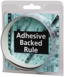 3 Ft. Long x 1 Inch Wide, 1/8 Inch Graduation, Silver, Mylar Adhesive Tape Measure MPN:FHR-S072R-TC