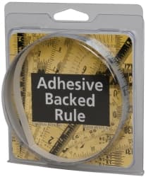 3 Ft. Long x 1/2 Inch Wide, 1/16 Inch Graduation, Silver, Mylar Adhesive Tape Measure MPN:FN-S036L-TC