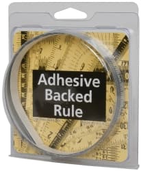 6 Ft. Long x 1/2 Inch Wide, 1/32 Inch Graduation, Silver, Mylar Adhesive Tape Measure MPN:FNS-S072R-TC