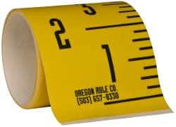 6 Ft. Long x 3 Inch Wide, 1/4 Inch Graduation, Yellow, Mylar Adhesive Tape Measure MPN:FXW-Y072VU-TC