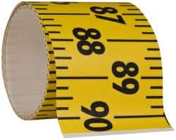 7.5 Ft. Long x 3 Inch Wide, 1/4 Inch Graduation, Yellow, Mylar Adhesive Tape Measure MPN:FXW-Y090L-TC