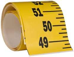 8 Ft. Long x 3 Inch Wide, 1/4 Inch Graduation, Yellow, Mylar Adhesive Tape Measure MPN:FXW-Y096VU-TC