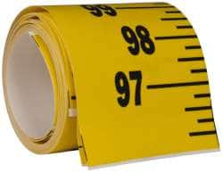 12 Ft. Long x 3 Inch Wide, 1/4 Inch Graduation, Yellow, Mylar Adhesive Tape Measure MPN:FXW-Y144VU-TC