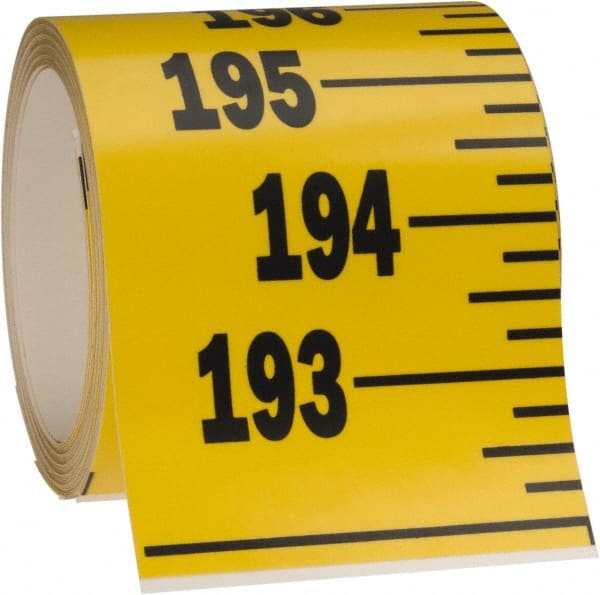 20 Ft. Long x 3 Inch Wide, 1/4 Inch Graduation, Yellow, Mylar Adhesive Tape Measure MPN:FXW-Y240VU-TC