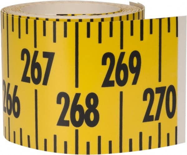 22.5 Ft. Long x 3 Inch Wide, 1/4 Inch Graduation, Yellow, Mylar Adhesive Tape Measure MPN:FXW-Y270L-TC