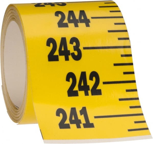 24 Ft. Long x 3 Inch Wide, 1/4 Inch Graduation, Yellow, Mylar Adhesive Tape Measure MPN:FXW-Y288VU-TC