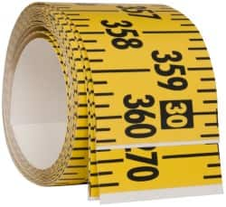 30 Ft. Long x 3 Inch Wide, 1/4 Inch Graduation, Yellow, Mylar Adhesive Tape Measure MPN:FXW-Y360L-TC