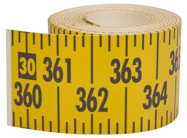 60 Ft. Long x 3 Inch Wide, 1/4 Inch Graduation, Yellow, Mylar Adhesive Tape Measure MPN:FXW-Y720L-TC