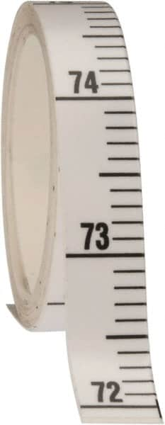 9 Ft. Long x 1/2 Inch Wide, 1/10 Inch Graduation, White, Mylar Adhesive Tape Measure MPN:TN-W108VU-TC