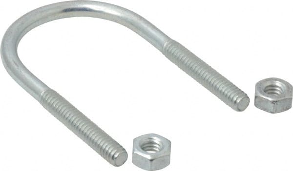 Round U-Bolt: Without Mount Plate, 1/4-20 UNC, 1-3/8