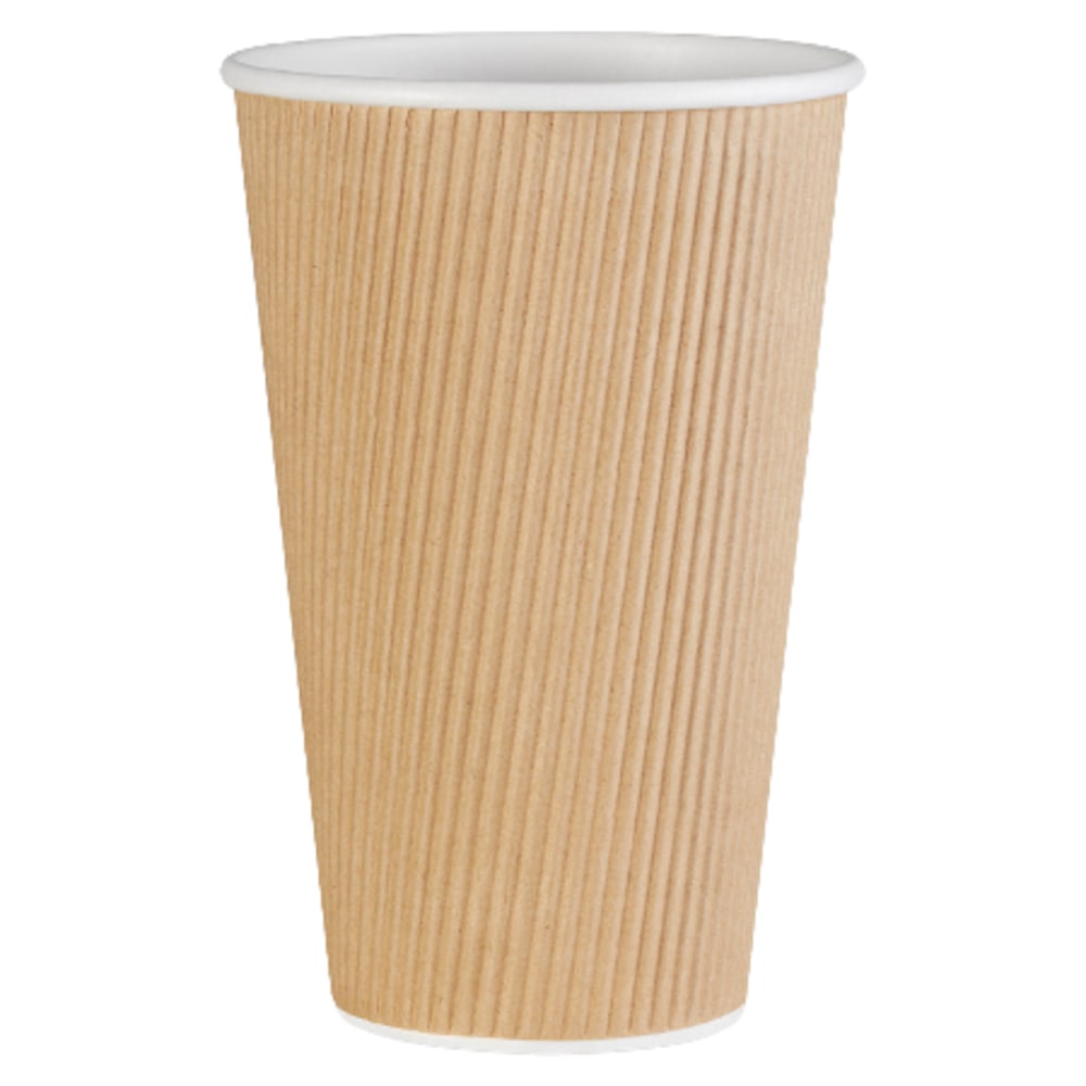 Genuine Joe Ripple Hot Cups, 16 Oz, Brown, Pack Of 25 (Min Order Qty 7) MPN:11257