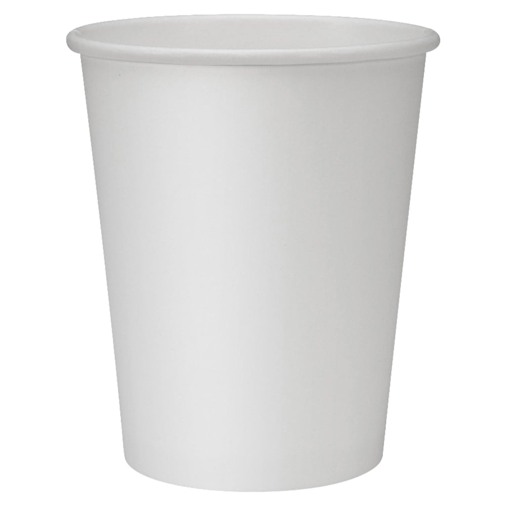 Genuine Joe Polyurethane-Lined Disposable Hot Cups, Single, 8 Oz, White, Pack Of 50 (Min Order Qty 7) MPN:19045