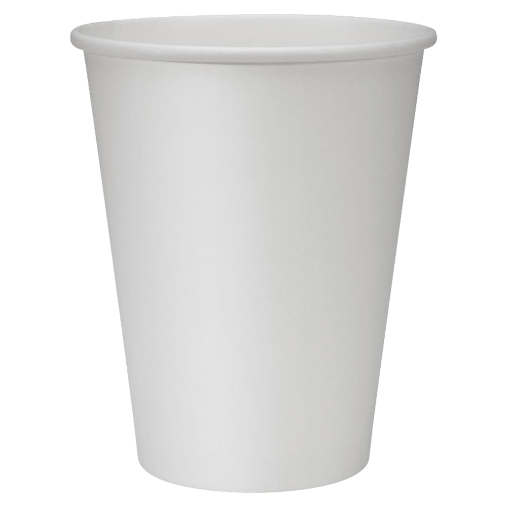 Genuine Joe Polyurethane-Lined Disposable Hot Cups, Single, 12 Oz, White, Pack Of 50 (Min Order Qty 7) MPN:19047