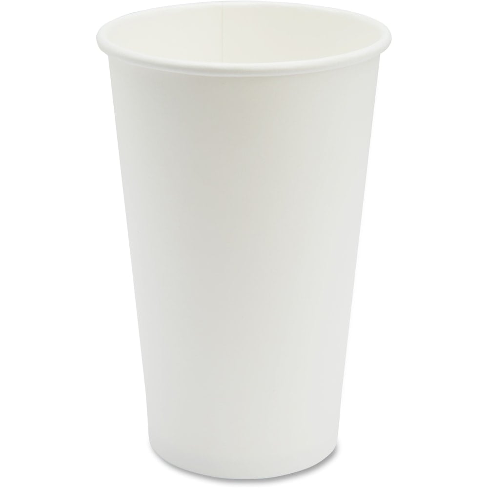 Genuine Joe Disposable Hot Cups, 16 Oz, White, Pack Of 50 (Min Order Qty 8) MPN:19050