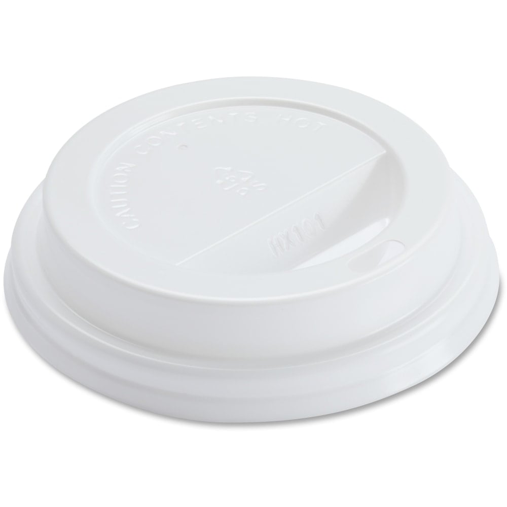 Genuine Joe Raised Siphole Hot Cup Lids - Round - 50 / Pack - White (Min Order Qty 12) MPN:19052