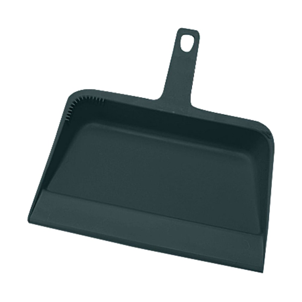 Genuine Joe Heavy-duty Plastic Dust Pan, 12in, Black (Min Order Qty 8) MPN:02406