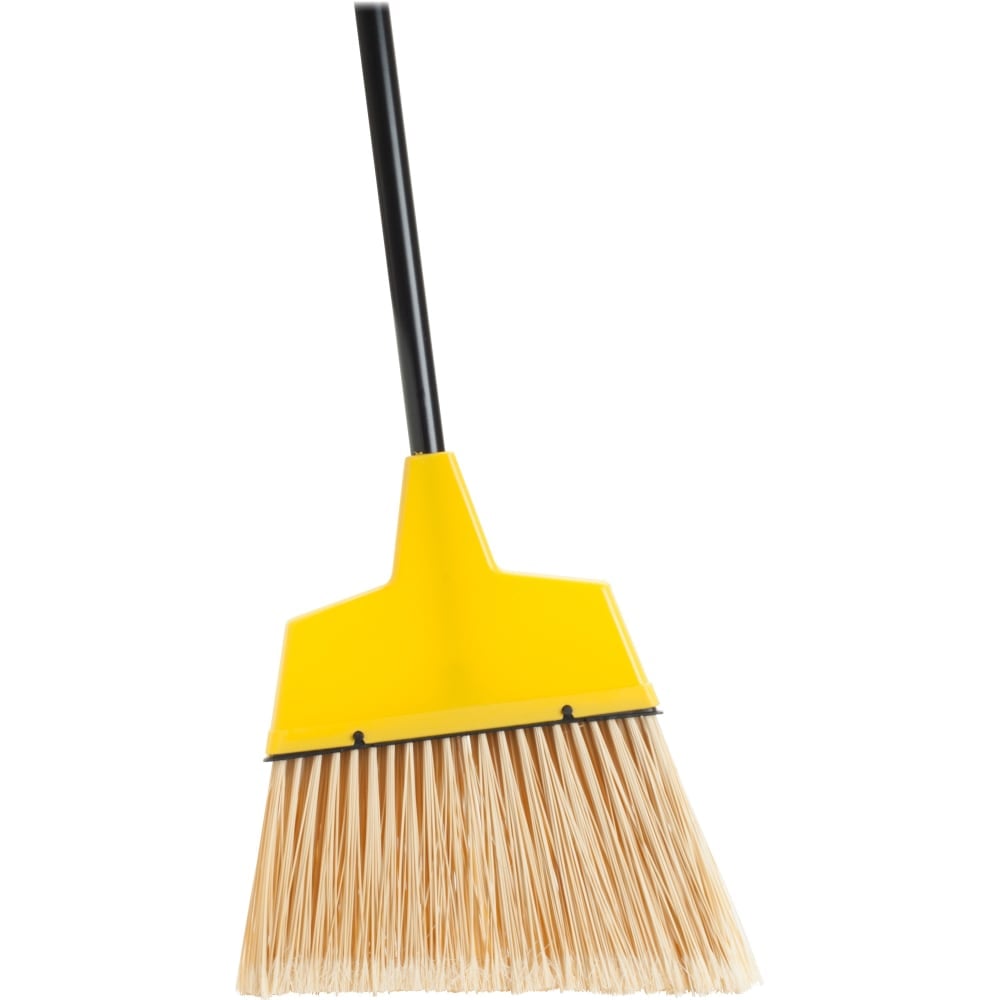 Genuine Joe High-Performance Angled Broom, 12in, Yellow (Min Order Qty 6) MPN:09570