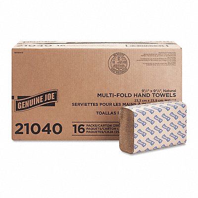 Multifold Natural Towels 1-Ply PK4000 MPN:GJO21040