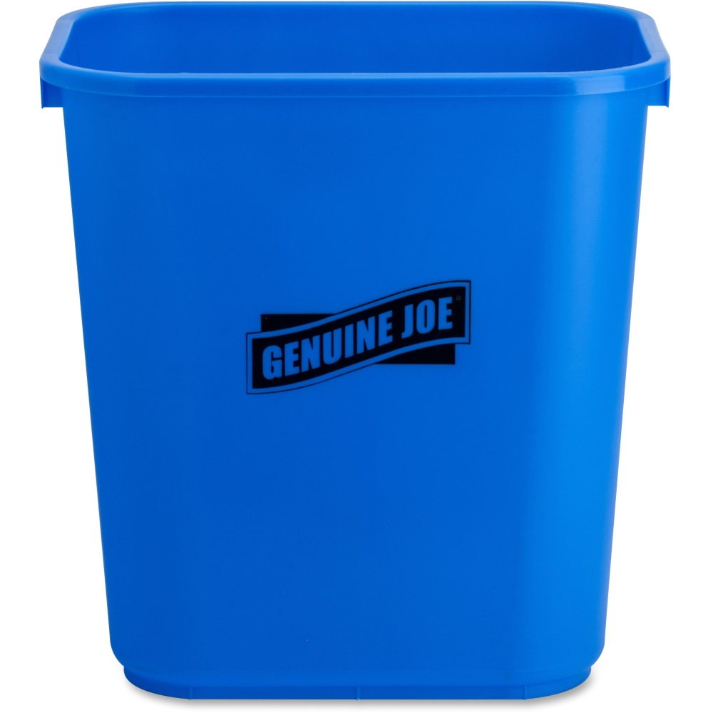 Genuine Joe Recycle Wastebasket, 15inH x 14 1/2inW x 10 1/2inD, 7.13-Gallon Capacity, Blue (Min Order Qty 5) MPN:57257