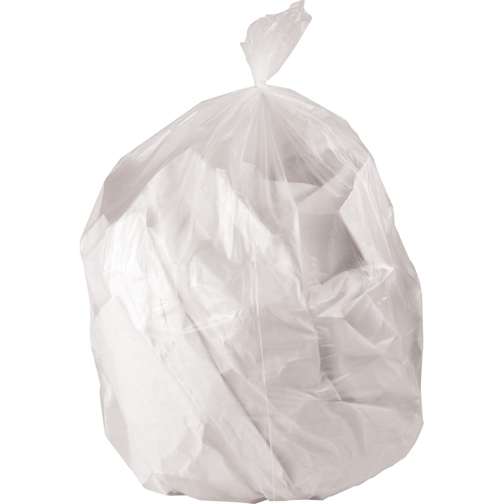 Genuine Joe Strong Economical Trash Bags - 45 gal Capacity - 40in Width x 48in Length - 0.51 mil (13 Micron) Thickness - Clear - Resin - 250/Carton - Waste Disposal MPN:02856