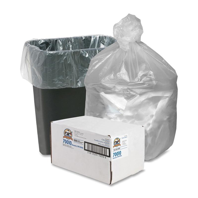 Genuine Joe 0.2 mil Trash Bags, 10 gal, 24inH x 23inW, Translucent, 1000 Bags (Min Order Qty 2) MPN:70010