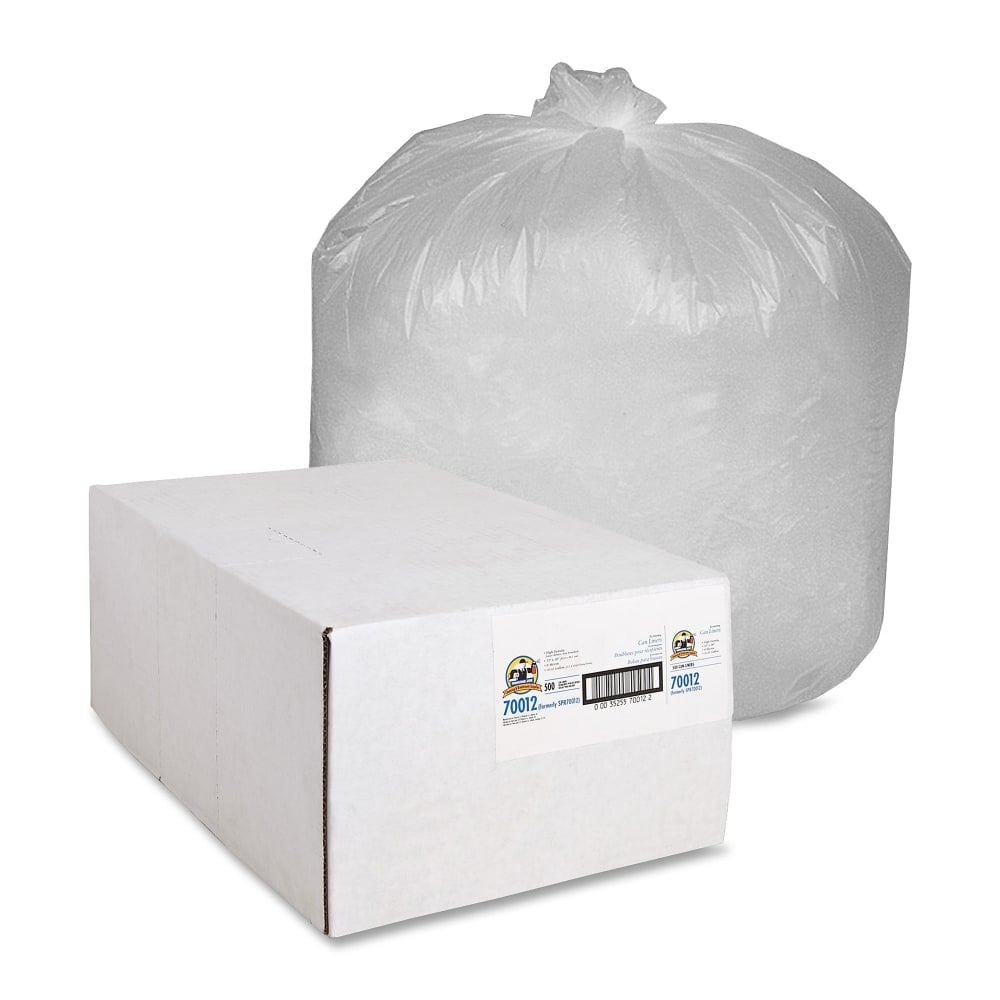 Genuine Joe Economy High Density Can Liners, 31-33 Gallon, Translucent, Carton Of 500 (Min Order Qty 2) MPN:70012