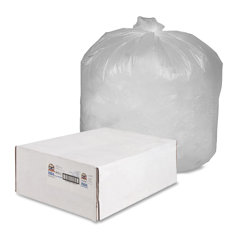 Genuine Joe Economy High-Density Can Liners, 55-60 Gallon, Translucent, Carton Of 200 MPN:70014