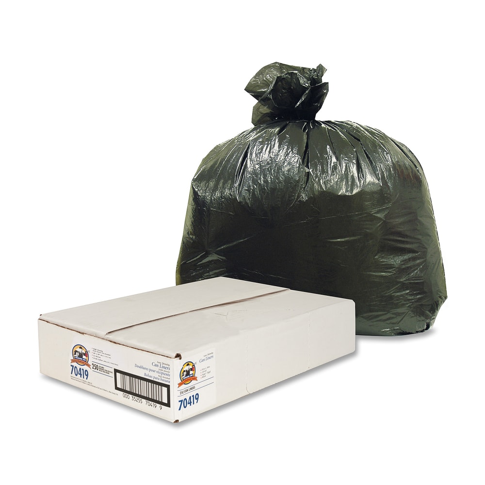 Genuine Joe Linear Low-Density Trash Liners, 31-33 Gallons, Black, Carton Of 250 (Min Order Qty 2) MPN:70419