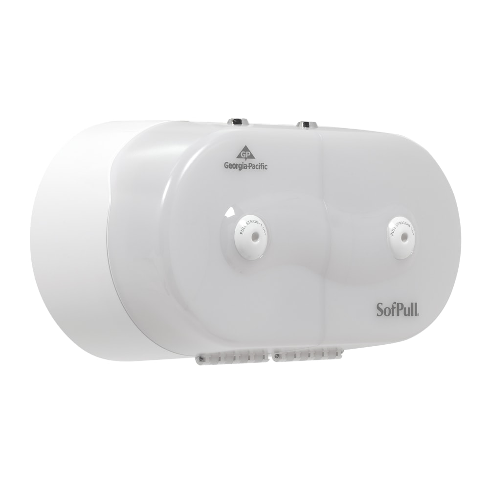 SofPull Mini Twin High-Capacity Center-Pull Bathroom Tissue Dispenser, Translucent White (Min Order Qty 3) MPN:56518