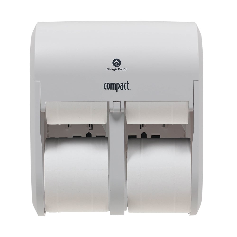 Compact Quad by GP PRO, 4-Roll Coreless High-Capacity Toilet Paper Dispenser, 56747A, 11.75in x 6.9in x 13.25in, White, 1 Dispenser (Min Order Qty 3) MPN:56747A