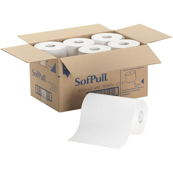 Paper Towels: Hard Roll, 6 Rolls, Roll, 1 Ply, White MPN:26610