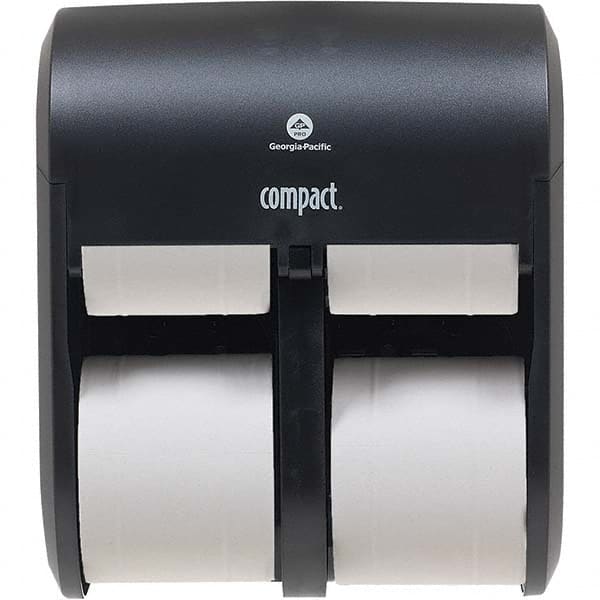 Compact Quad 4-Roll Coreless High-Capacity Toilet Paper Dispenser, Black MPN:56744A