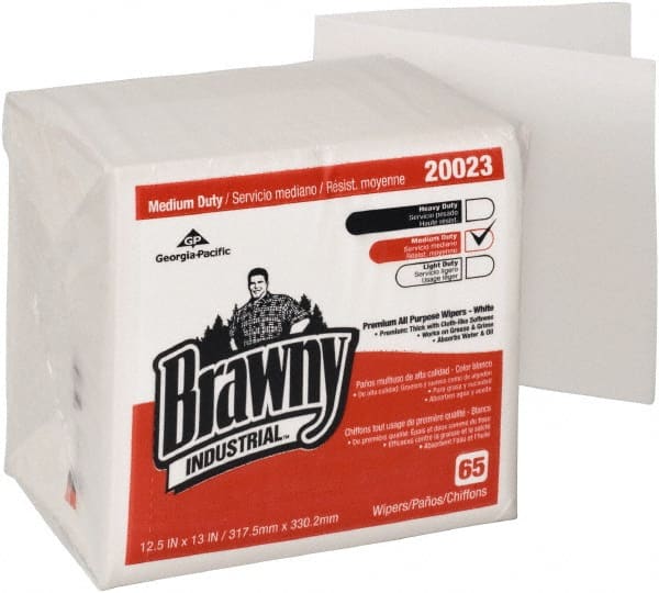 Brawny Professional D400 Disposable Cleaning Towels, <-Fold, White MPN:20023