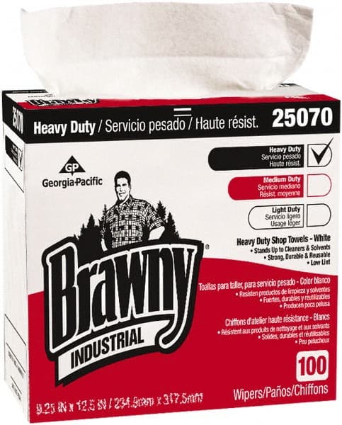 Brawny Professional H700 Disposable Cleaning Towels, Tall Box, White MPN:25070