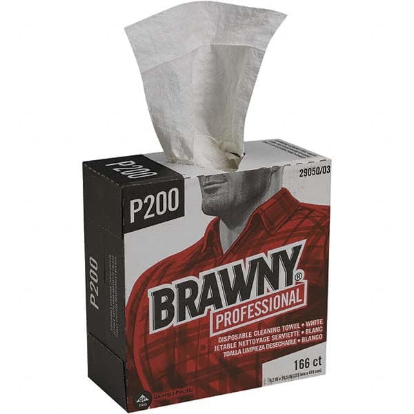 Brawny Professional P300 Disposable Cleaning Towels, Tall Box, White MPN:29050/03