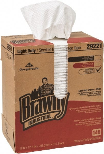 Brawny Professional P200 Disposable Cleaning Towels, 1/4-Fold, Whitee MPN:29221