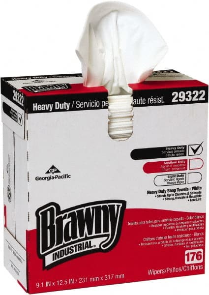 Brawny Professional H700 Disposable Cleaning Towels, Tall Box, White MPN:29322