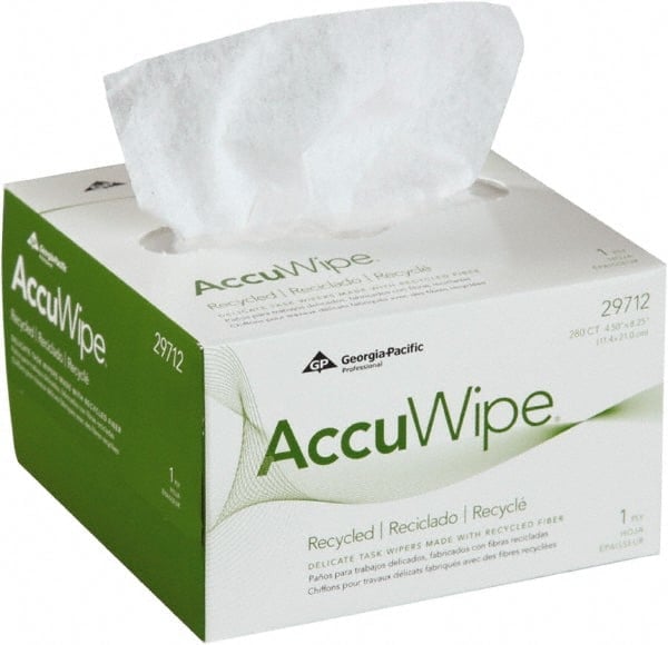 Pacific Blue Basic Accuwipe Recycled 1-Ply Disposable Delicate Task Wipers, Small, White MPN:29712