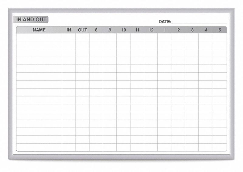 In/Out Board Dry-Erase Board 48-1/2 H MPN:GRPM201E-34