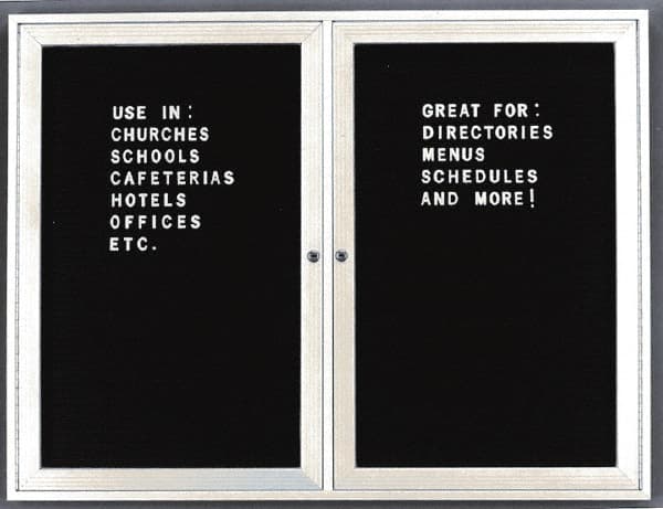 1 Door, 18 Inch Wide x 24 Inch High, Acrylic Enclosed Letter Board MPN:PA12418B-BK