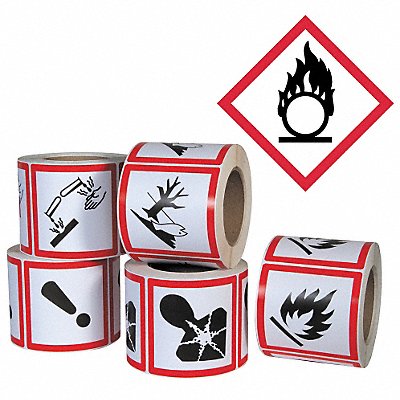 Pictogram Label Flame Circle PK500 MPN:GHS1257