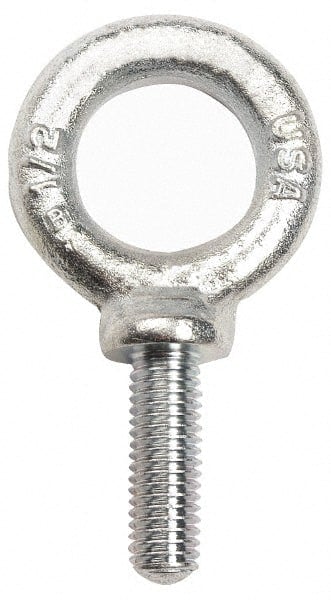 Fixed Lifting Eye Bolt: With Shoulder, 500 lb Capacity, 1/4-20 Thread, Grade C-1035 Forged Steel MPN:26050 3