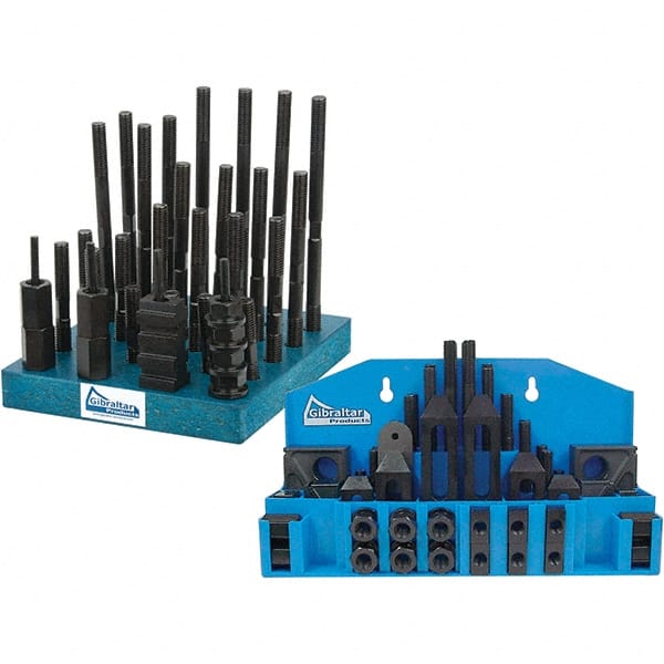 Fixture Clamp Step Block & Clamp Set: 52 Pc, 1/2-13 Stud Thread, 11/16