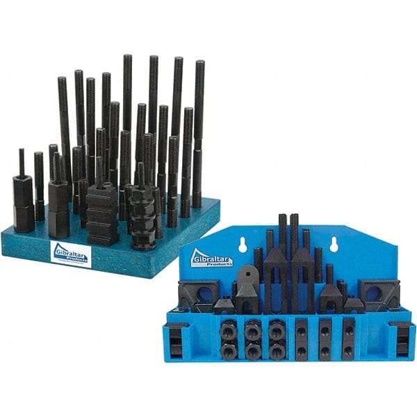 Fixture Clamp Step Block & Clamp Set: 52 Pc, 3/8-16 Stud Thread, 7/16