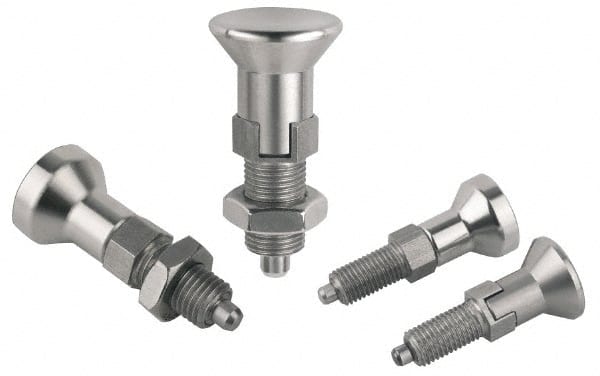 M16x1.5, 23mm Thread Length, 8mm Plunger Diam, Lockout Knob Handle Indexing Plunger MPN:IPG-102ss-G