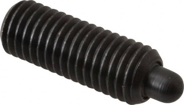 Threaded Spring Plunger: M12 x 1.75, 32 mm Thread Length, 6.3 mm Dia, 6 mm Projection MPN:67006G